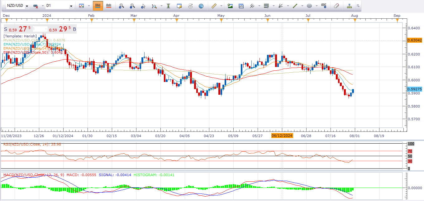 NZD/USD :  Bullish attack at support level after a steep downfall post thumbnail image